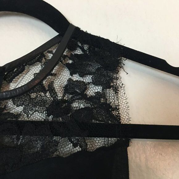 ALC Black Mini Dress Asymmetrical Lace Top Micromodal Womens Size S Small - Picture 8 of 12